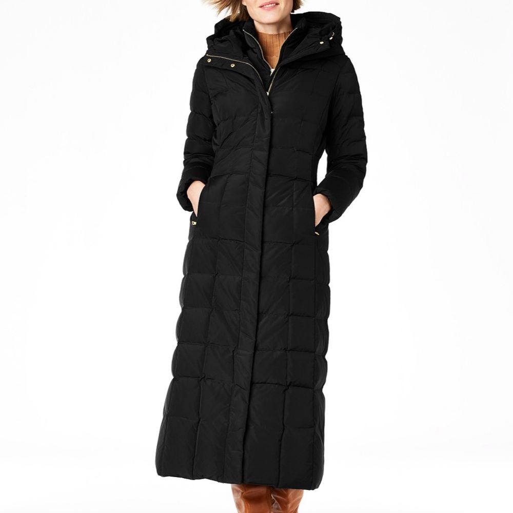 Cole Haan Hooded Down Maxi Puffer Coat